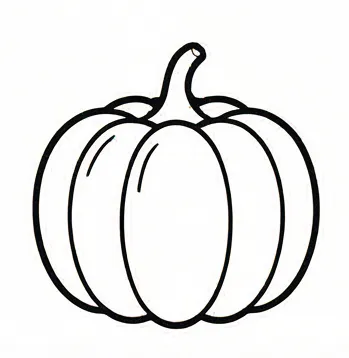 a pumpkin with a black outline on it.webp